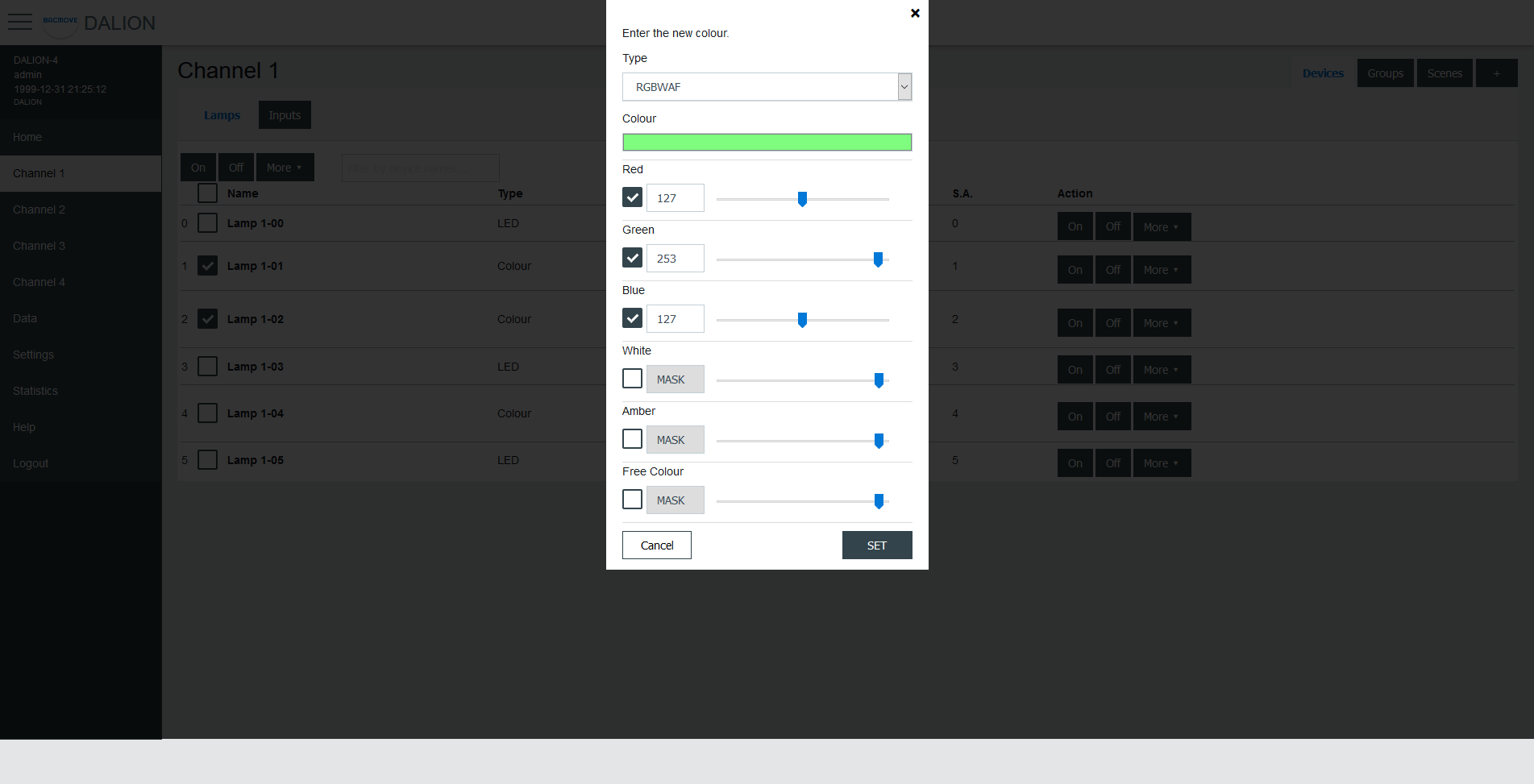 DALI Colour Picker - RGBWAF