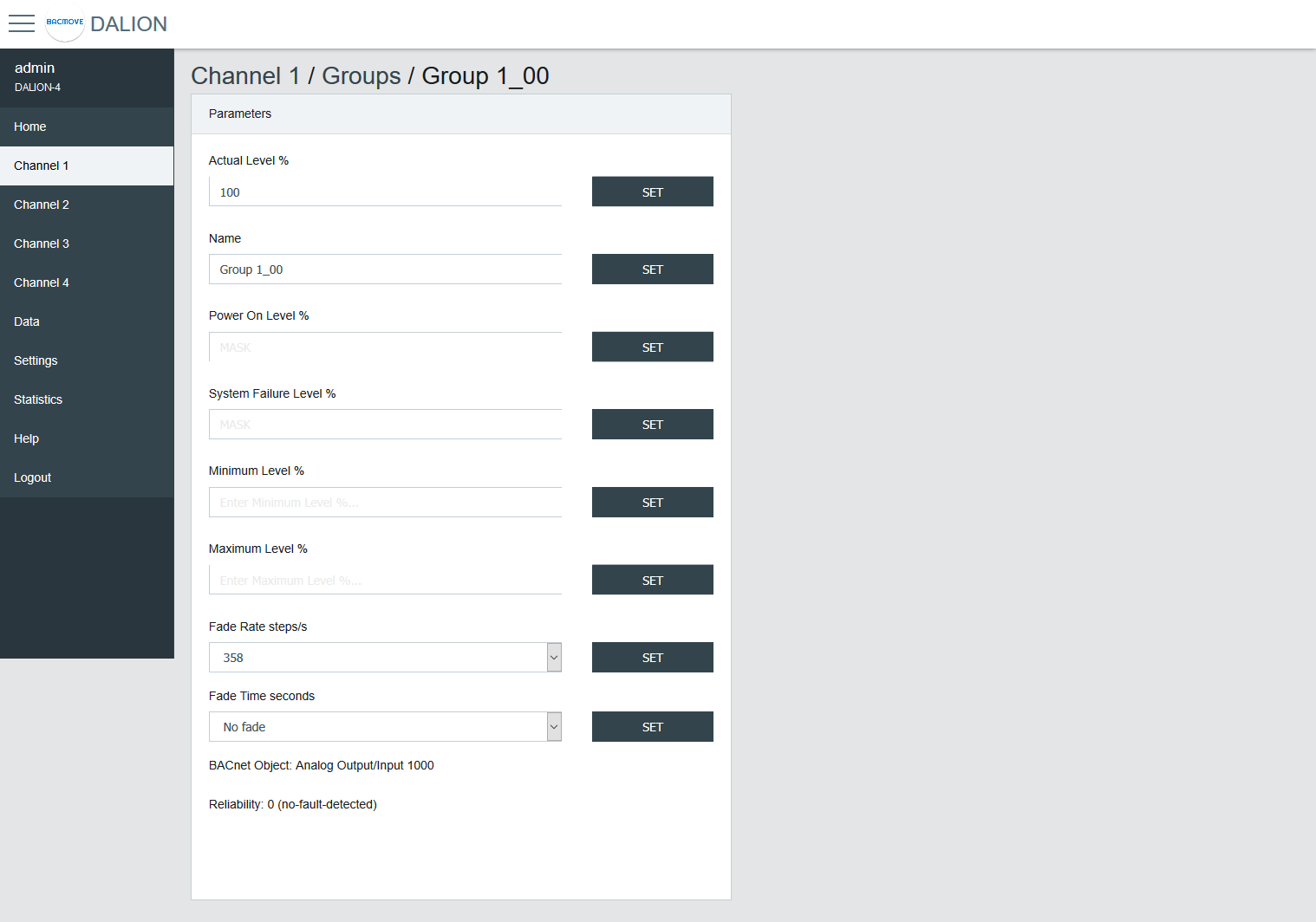 DALI Group Parameters