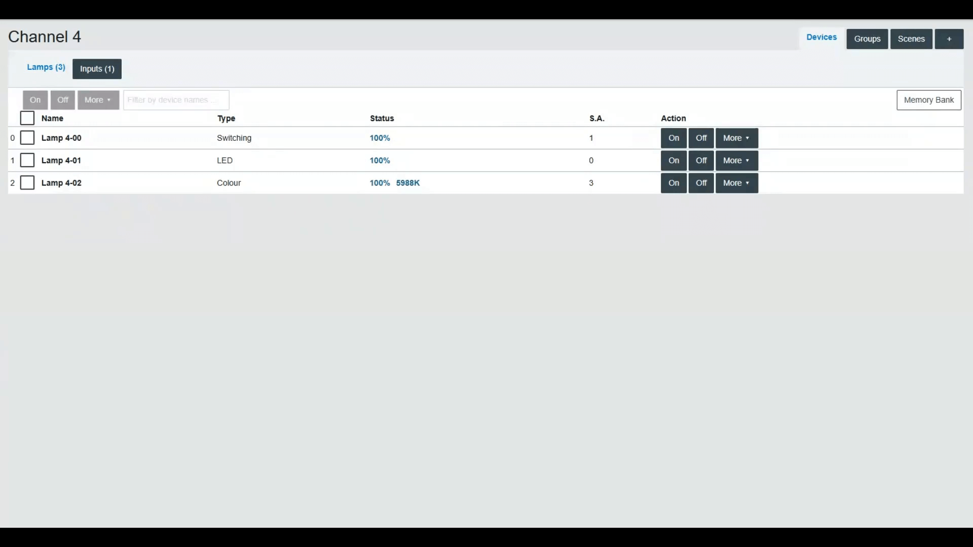 Image of DALION Getting Started - INPUT DEVICES BUTTONS - CHANNEL
