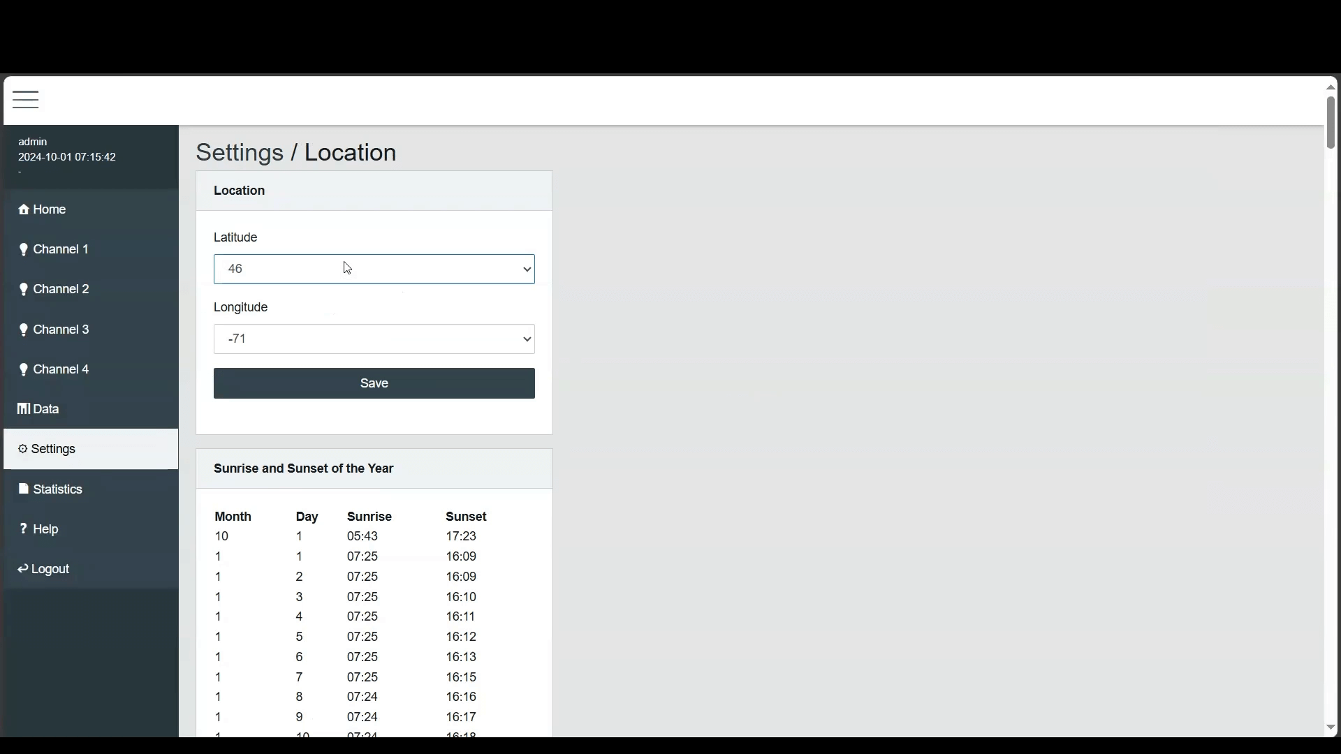 Image of DALION Getting Started - Schedule - Settings - Location
