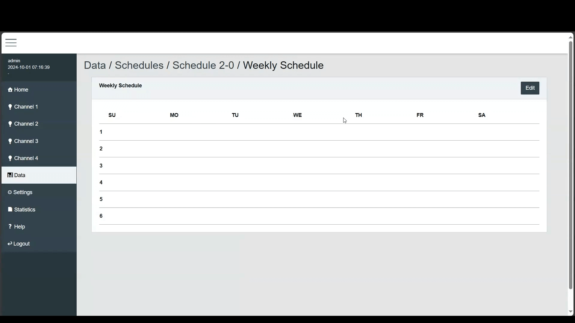 Image of DALION Getting Started - Schedule - Weekly Schedule