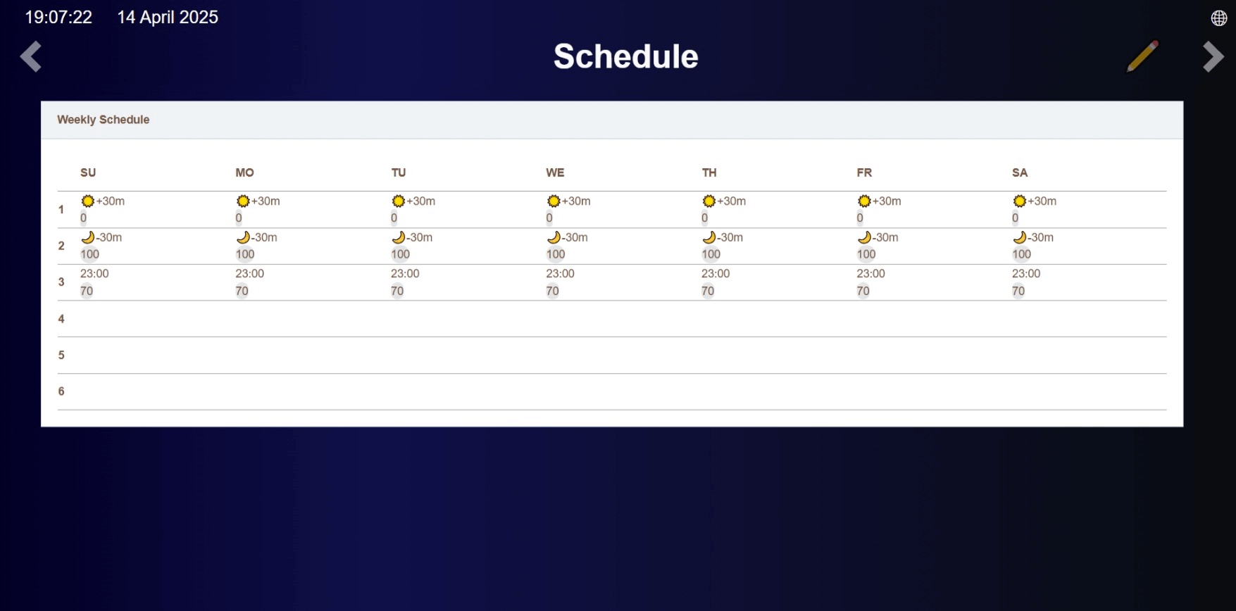 Image of the Views - Schedule